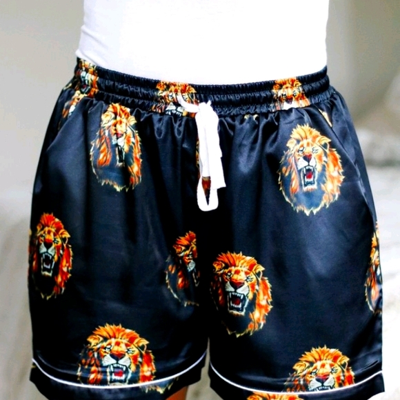 Africanprint print satin short pj - Picture 2 of 2